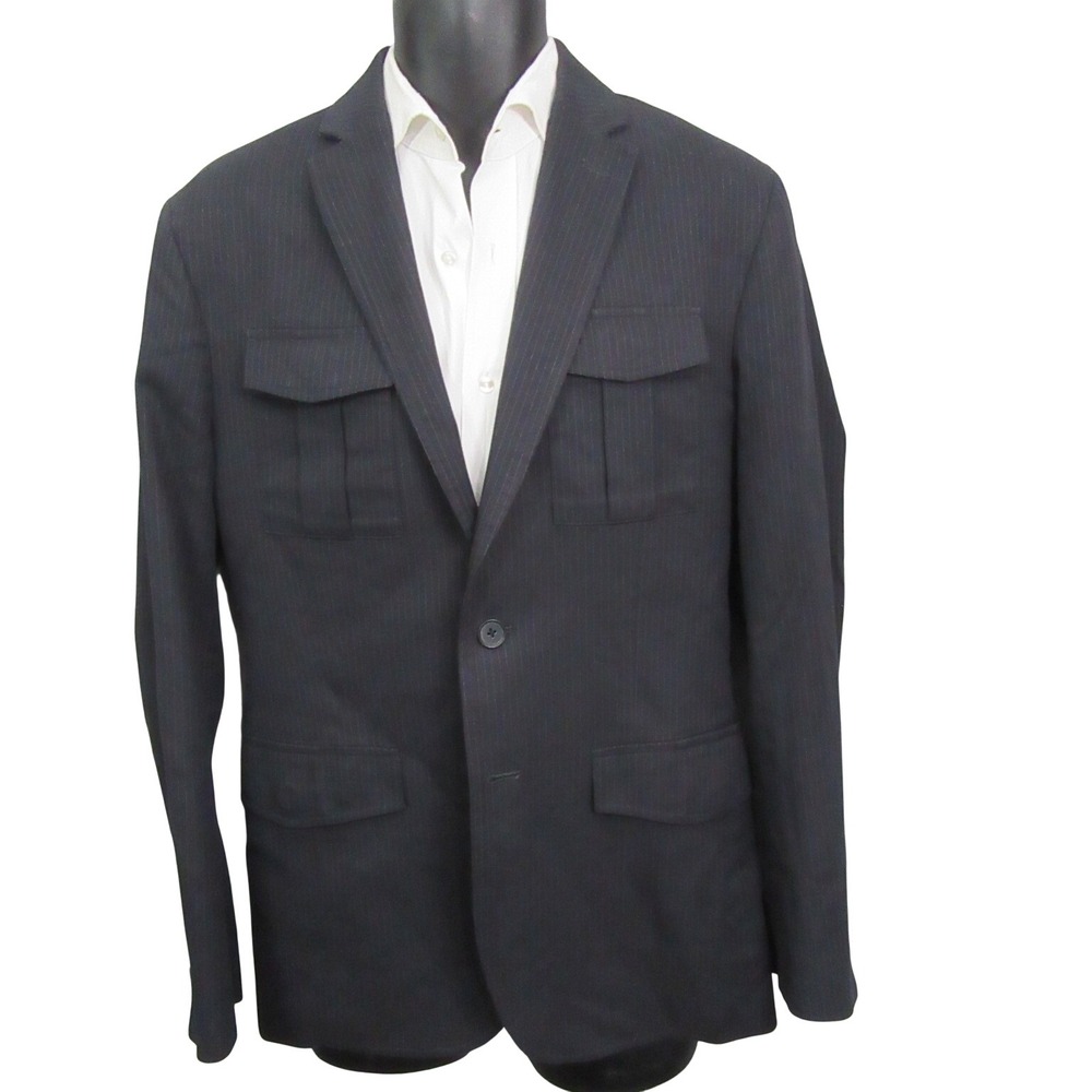 Banana Republic Mens Double Pocket Sport Coat‎ 38R Dark Gray Tailored Fit